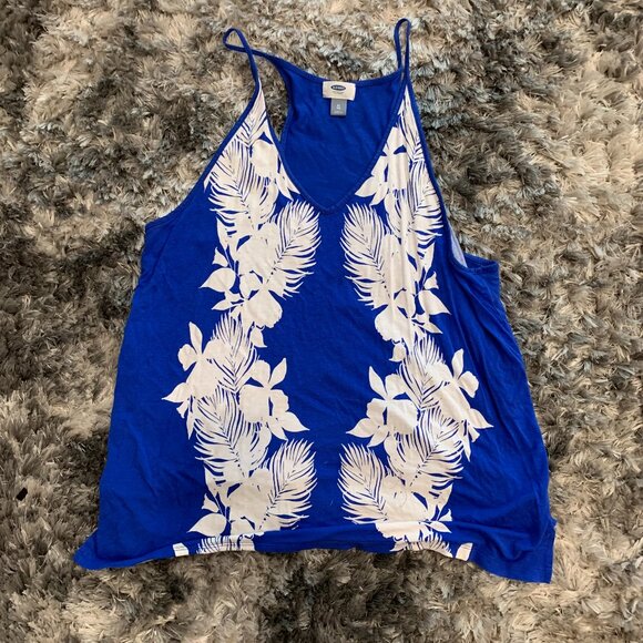 Old Navy Women's Blue Floral Sleeveless Blouse XL Tank Top. - Picture 1 of 3